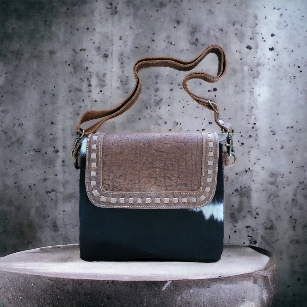 Manchester Canvas and Hairon Crossbody Bag